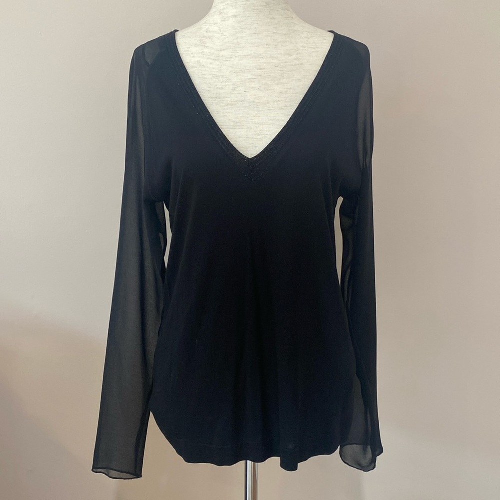 Zara Black V neck shirt